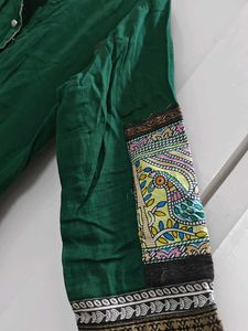 Green Embroidered Kurta