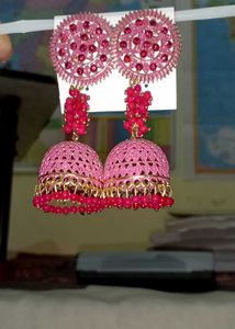 Pink Jhumka Earrings . Totally New But I Lost Tag.