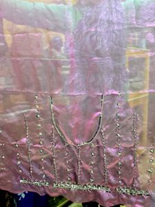 Elegant Pink Embellished Saree