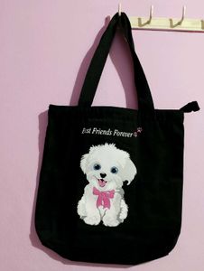 Dog "Best Friends Forever" Black Tote Bag
