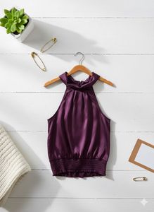 Elegant Purple Halter Top