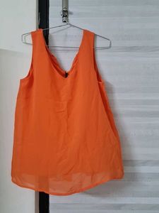 Benetton - Orange Tie-Back Tank Top