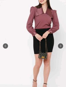 Elegant Mauve Scallop Blouse