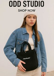 Odd Studio Black Canvas Tote Bag