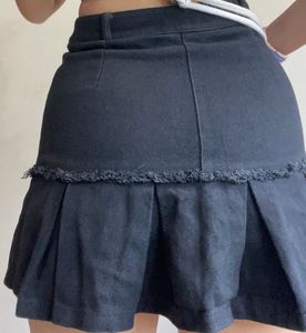 Black Denim Skirt