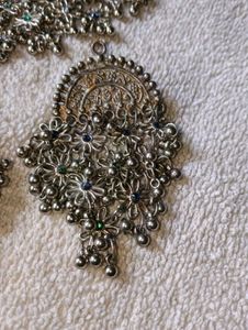 Silver Floral Necklace Set