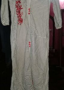 Striped Embroidered Kurta