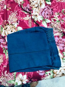 Blue Elastic Waist Pants