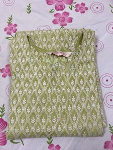 Green Embroidered Kurta