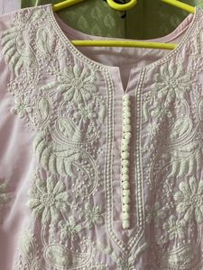Pink Georgette Embroidered Kurta