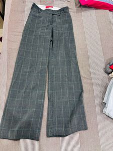 Checked Wide Leg Trousers