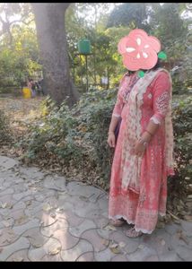 cotton anarkali suit with gotta Patti work