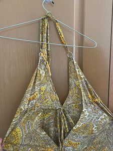 Paisley Halter Sundress with open back