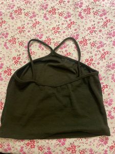 Olive Green Ribbed Tank Top