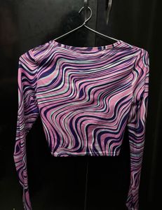 Retro Print Crop Top