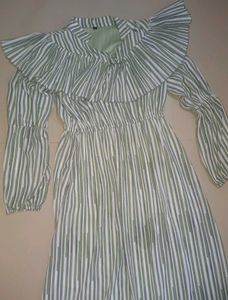 Striped Ruffle Maxi Dress