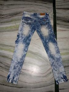 Acid Wash Cargo Jeans