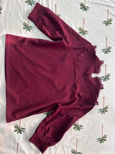 COVER STORY Ruffled Mock Neck Top