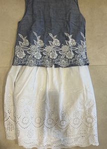 White Eyelet Skirt And Top Combo