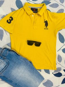 BEAUTIFUL Yellow US Polo T-Shirt