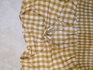Cute Yellow Checkered Top