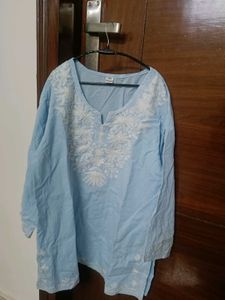 Embroidered Blue Kurta