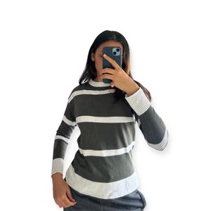 Full Sleeves Striped Top For Women