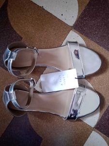 Silver Strappy Sandals