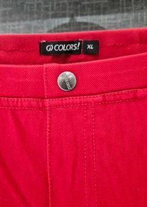 Red Jeggings Pants