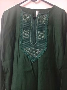 Green Embroidered Top