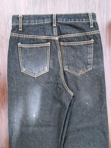 Black Wide Leg Denim Jeans