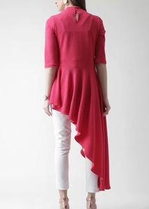 Pink Asymmetric Tunic Top