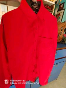 42-44" Red Velvet Casual Shirt ( Twice Used)