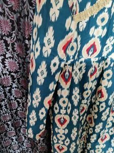 Green Ethnic Print Full Sleeves Kurti