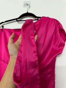 Women Pink One-Shoulder Mini Dress