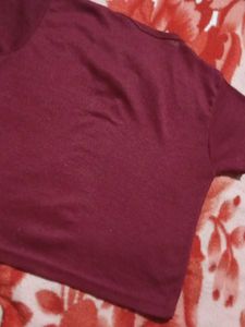 Maroon Crisscross Top
