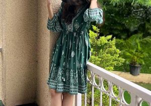 Paisley Print Mini Dress