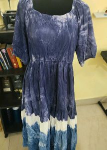 Blue Tie-Dye Maxi Dress