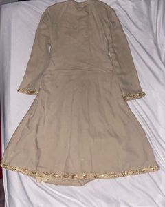 Beige Gotta Work Full Sleeve Anarkali Kurta