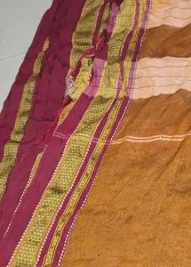 Brown Striped Saree