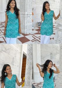 Elegant Blue Printed Kurti