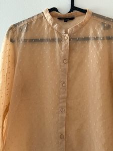 Sheer Button-Down Top