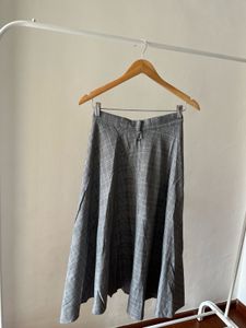 Asymmetrical Fold Pleat MIDI Skirt