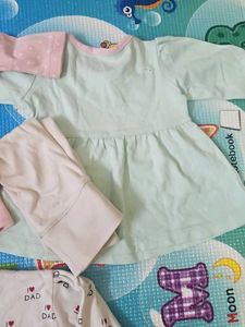 3 Cute Baby Dresses Bundle + Pajamis