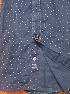Blue Dotted Casual Shirt