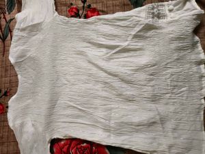 White Embroidered Tunic Top