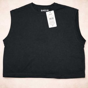 Sleeveless Black Crop Top