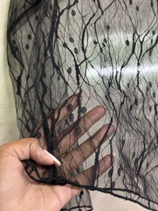 Black Net Topwear