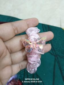 Pink Butterfly Scrunchie