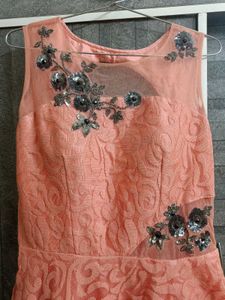 Peach Embellished Dress